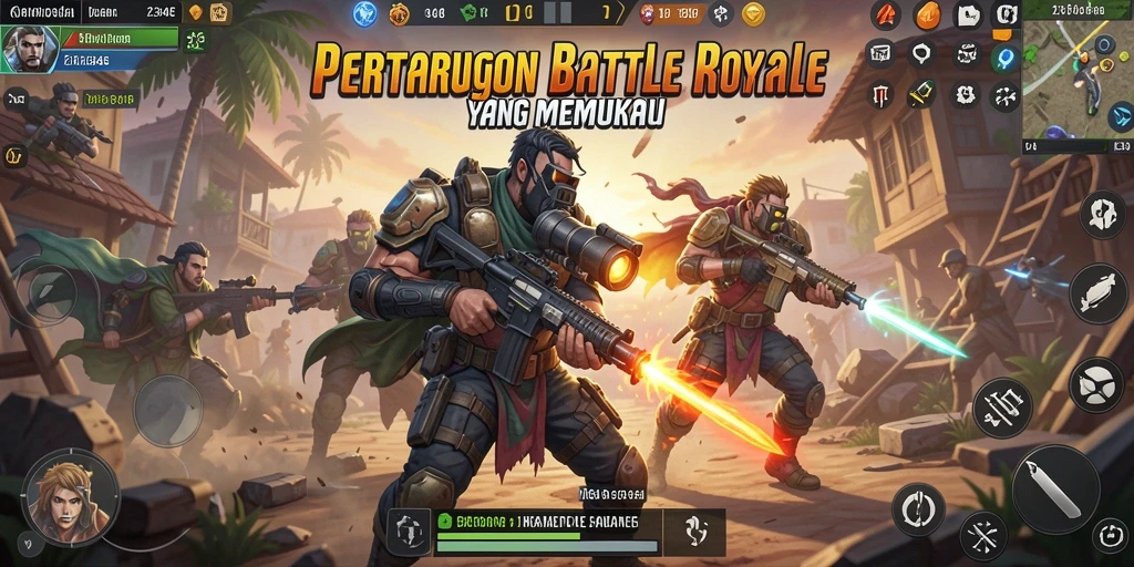 Tampilan aksi intens saat bermain Battle Royale di 234E.