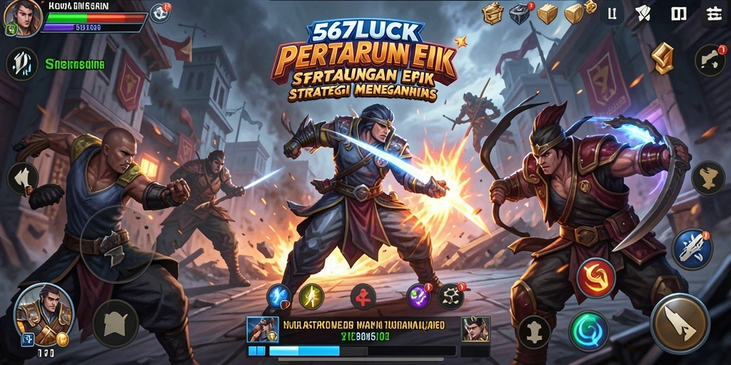 Tangkapan layar 567LUCK yang menunjukkan aksi pertarungan mendebarkan.