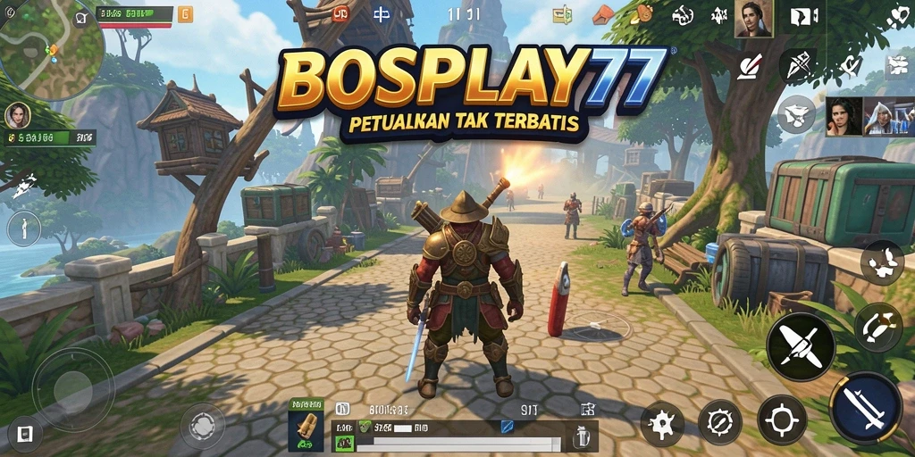 Tampilan gameplay BOSPLAY77 dengan dunia terbuka yang luas dan interaktif.