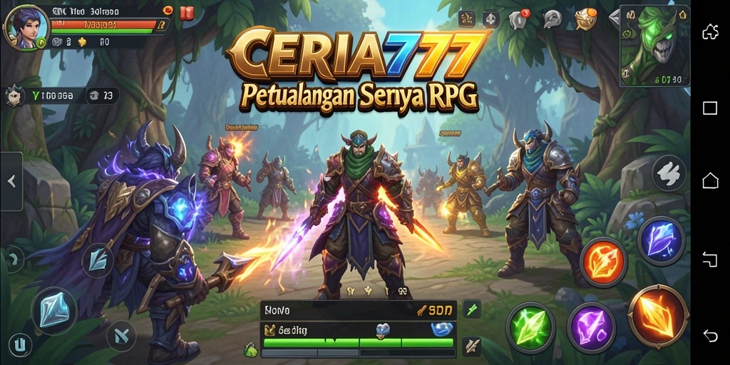 Screenshot CERIA777 menampilkan pertarungan seru dan karakter yang dinamis.