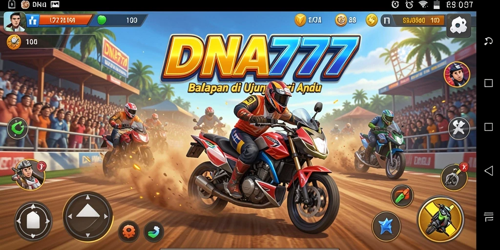 Tampilan gameplay seru dan mendebarkan dalam balapan.