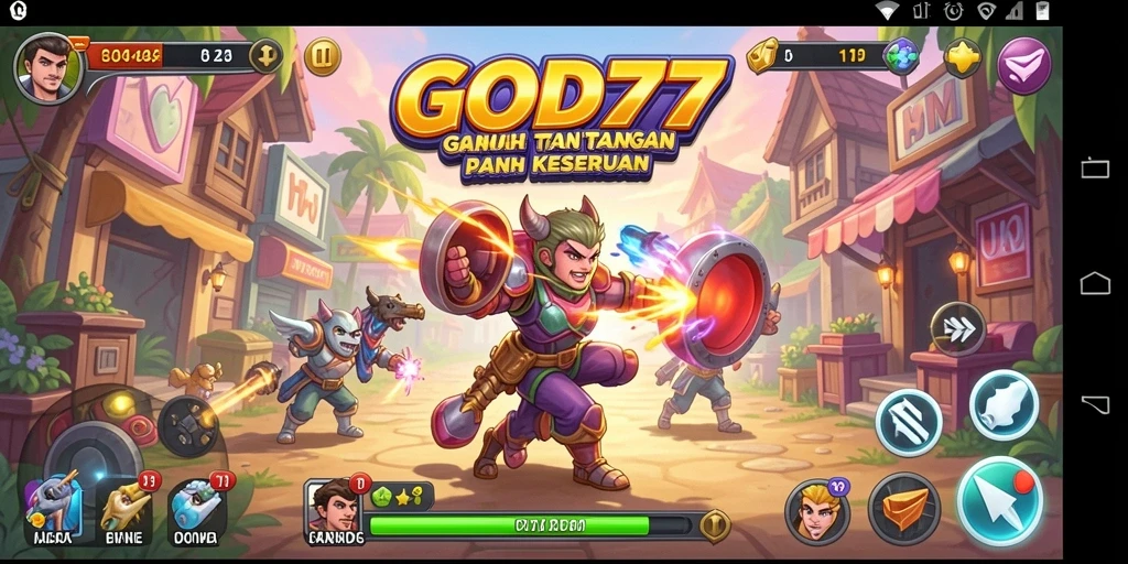 Screenshot utama GOD77 menampilkan aksi seru dalam permainan Arcade.