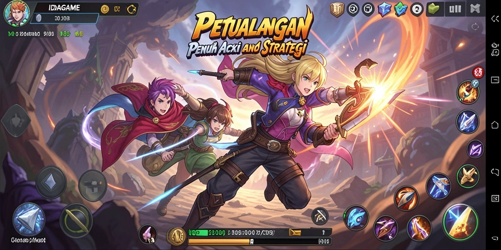 Tampilan gameplay seru IDAGAME dengan grafis memukau.