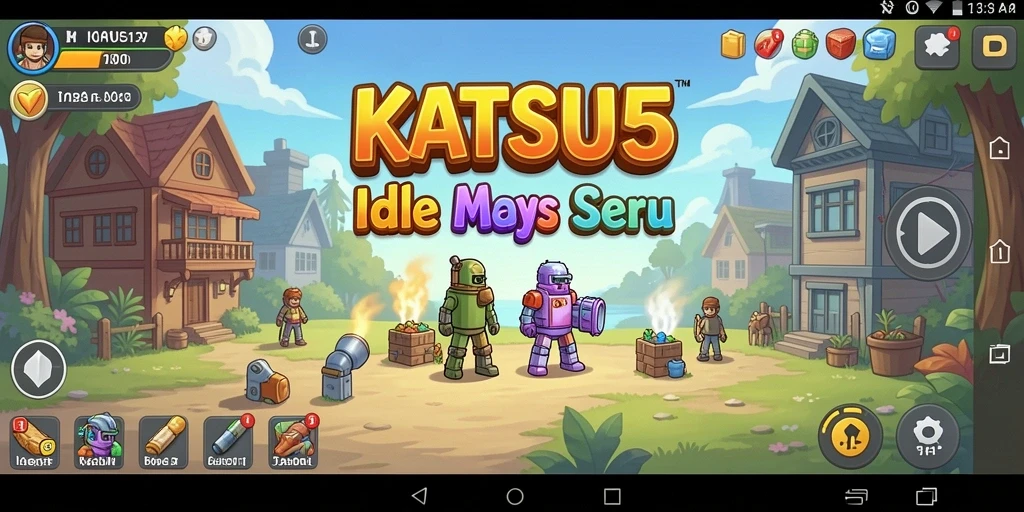 Screenshot KATSU5 menampilkan karakter dalam aksi di dunia idle yang memukau.