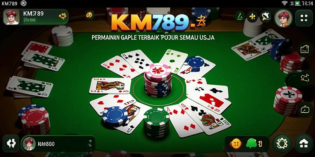 Screenshot KM789 menampilkan gameplay Gaple yang seru dan interaktif.