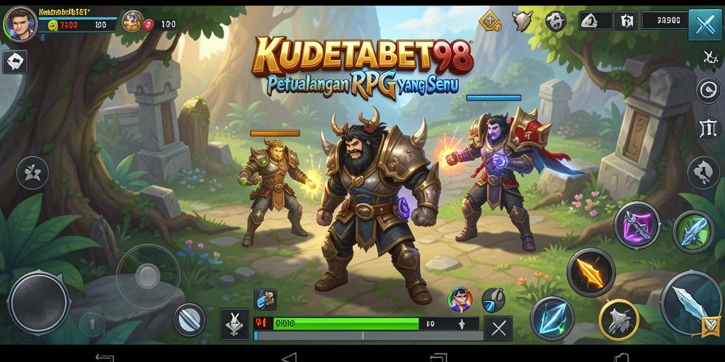 Screenshot gameplay KUDETABET98 menampilkan pertarungan seru dalam dunia RPG.