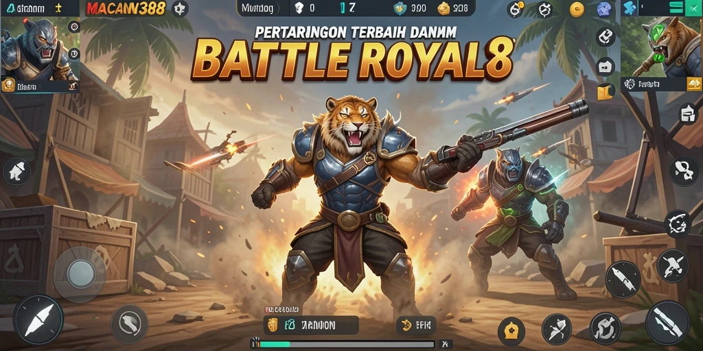 Tangkapan layar menunjukkan aksi seru dalam permainan Battle Royale.