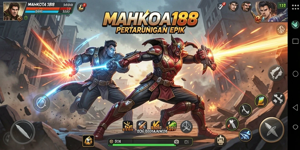 Screenshot MAHKOTA188 menampilkan aksi pertarungan yang mendebarkan.