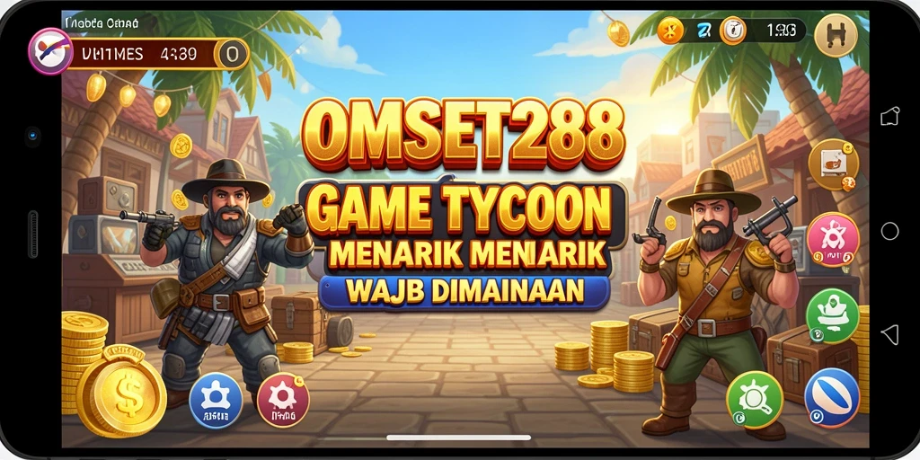 Tampilan gameplay menarik dari OMSET288 dengan berbagai aktivitas bisnis.