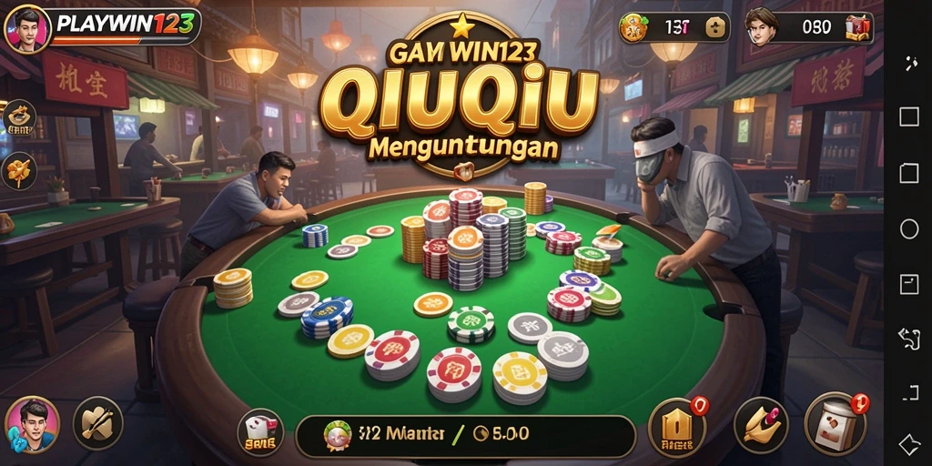 Tampilan gameplay QiuQiu yang seru dan kompetitif.