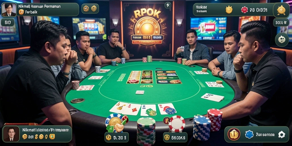 Gameplay Poker yang mendebarkan di RPOK dengan pemain dari seluruh Indonesia.
