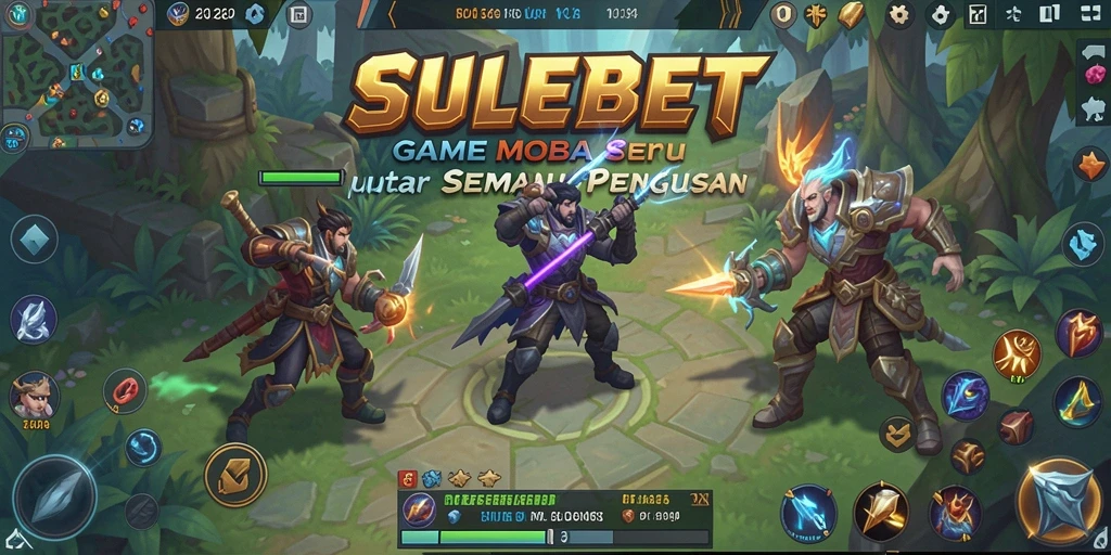 Screenshot gameplay SULEBET menampilkan aksi pertempuran di arena MOBA.