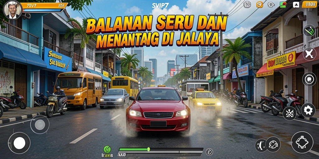 Tampilan gameplay SVIP7 yang menegangkan dan penuh aksi balapan.