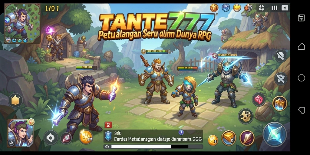Tampilan gameplay seru dengan karakter RPG di TANTE777.